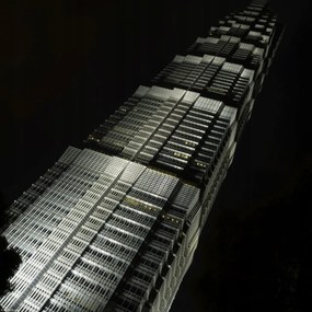 Poszter 30x30cm Jinmao torony éjszaka Sanghajban, Assaf Frank