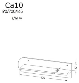 Polc typ CA10 Caryl (világos grafit + fényes fehér + nash tölgy). Akció -17%. 1040650