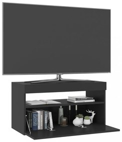 fekete TV-szekrény LED-világítással 75 x 35 x 40 cm