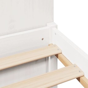 fehér tömör fenyőfa könyvespolcos ágy matrac nélkül 140x200 cm