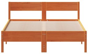viaszbarna tömör fenyőfa ágy matrac nélkül 120 x 200 cm