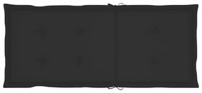 4 db tömör tíkfa kerti szék fekete párnákkal