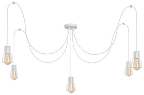 Csillár zsinóron TUBE 5xE27/15W/230V pók fehér