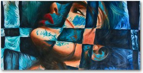 Fotó-üvegkép Nő absztrakt 140x70