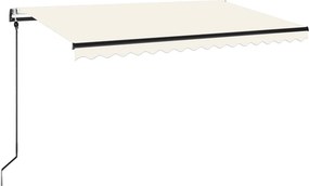 vidaXL krémszínű automata szélérzékelős és LED-es napellenző 400x350cm