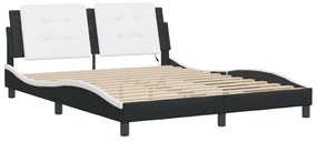 fekete és fehér ágykeret LED-ekkel matrac nélkül Zadar 160 x 200 cm