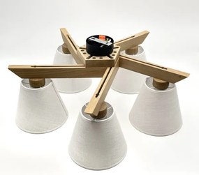 Brilagi - LED  Felületre szerelhető csillár  ANTHONY 5xE14/40W/230V tölgy/fehér