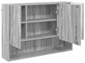 Fürdőszobai tükörszekrény Szürke sonoma 80 x 17 x 55 cm Faanyag