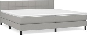 vidaXL világosszürke szövet rugós ágy matraccal 200 x 200 cm