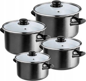 Zománcozott Edénykészlet Szett 8DB-OS Gáz Indukciós Hagyományos Fedő
