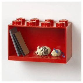 Brick 8 gyerek piros fali polc - LEGO®
