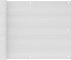 Erkélyparaván Védő, fehér, 75x500 cm, Hdpe