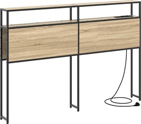 vidaXL Tároló fejtámla polcokkal tárolóval sonoma tölgy 135 cm Faanyag