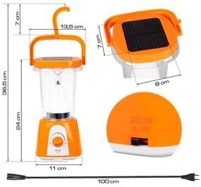 LED Újratölthető napelemes lámpa power bank funkcióval LED/230V 710 fényes 1600 mAh