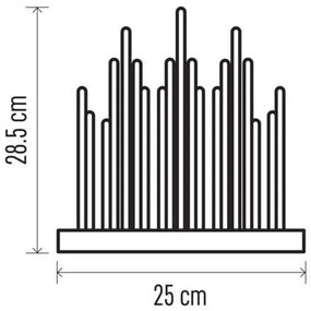 LED Karácsonyi gyertyatartó 19xLED/3xAA szürke