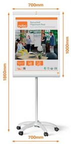 Flipchart tábla, mobil, mágneses felület, 70x100 cm, EcoLabel, NOBO Premium Plus, fehér (VN5702)