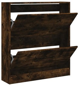 füstös tölgy színű szerelt fa cipőszekrény 80 x 21 x 87,5 cm