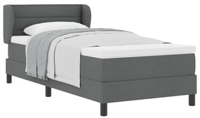 Boxspring Ágy Matrac nélkül - Sötétszürke, 90x190 cm, Szövet