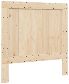 szürke tömör fenyőfa ágykeret fejtámlával 100 x 200 cm
