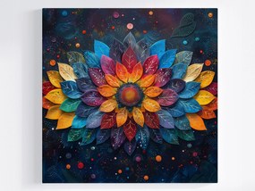 Canvas Vászonkép Színes Levelek Mandala Dekoráció Absztrakt 80x80