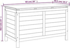 vidaXL tömör fenyőfa kerti tárolóláda 99x49,5x58,5 cm