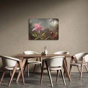 Kép - Martin Johnson Heade, Cattleya Orchid and Three Hummingbirds, reprodukciók (70x50 cm)
