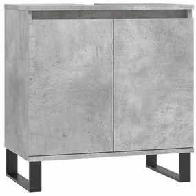 Betonszürke szerelt fa fürdőszobaszekrény 58x33x60 cm