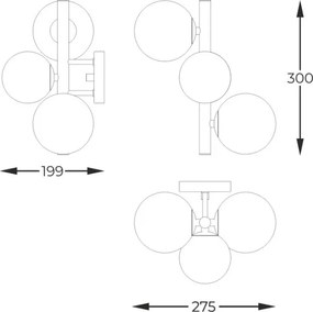 Zuma Line MOLECULE W0454-03U-F7AA Függőlámpa 3x28W/G9 IP20
