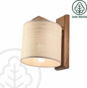 Fali lámpa AIDA 1xE27/15W/230V tölgy/raffia