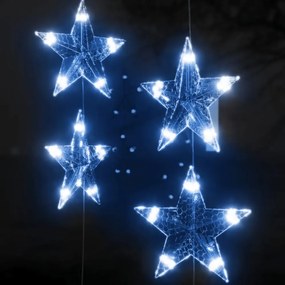 8 funkciós csillagdíszes fényfüggöny 200 kék LED-del
