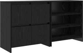 vidaXL Széf 2 pcs Fekete tölgy 70 x 41 x 75 cm Faanyag