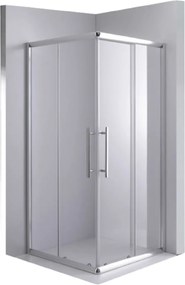 Stuxi Nizza 80x80 cm szögletes két tolóajtós zuhanykabin 6 mm vízlepergető biztonsági üveggel, króm elemekkel, 190 cm magas