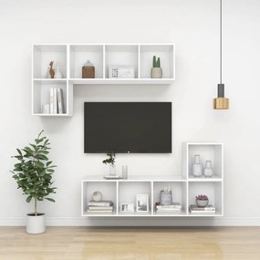 fehér szerelt fa falra szerelhető TV-szekrény 37 x 37 x 72 cm