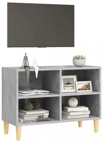 betonszürke TV-szekrény tömör falábakkal 69,5 x 30 x 50 cm