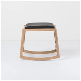 Dedo tömör tölgyfa ülőke, fekete bivalybőr ülőkével - Gazzda