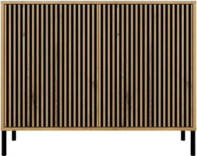 KAMARO 2D/SLIM komód, 103,5x82,5x40 cm, tölgy