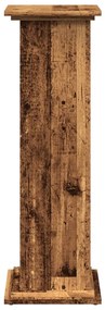 antik fa színű szerelt fa bemutatóállvány tárolóval 31x30x90 cm