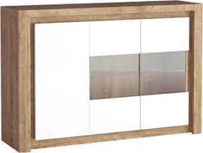 Aldabra Livinio L-3 komód, ribbeck tölgy / fényes fehér
