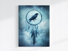 Canvas Vászonkép Álomfogó Holló Madár Toll Fantasy Gothic 60x80