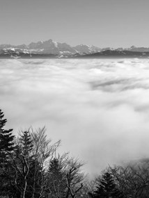 Poszter 30x40cm Alpesi kilátás a felhők felett, Assaf Frank