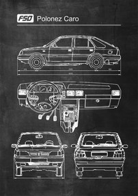Polonez Caro Retro Patent Poszter Séma
