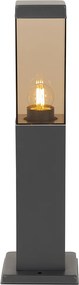 Okos kültéri oszlopos lámpa sötétszürke füstüveggel 45 cm WiFi P45-tel - Malios
