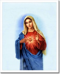 Poszterek keretben 40x50 Szűzanya szív