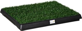 PawHut Kutyatoalett Fűvel 63 x 51 cm - Kutyakiállító Pad Használatra Állítható Fiókkal, Kiskutya Toilet Nagy és Kisebb Kutyák Számára | Aosom