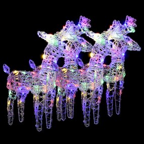 4 db akril karácsonyi rénszarvas többszínű 160 LED-del