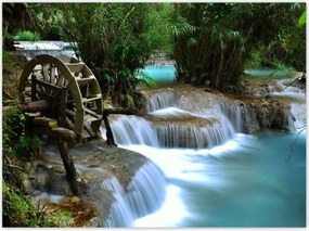 Poszterek 135x100 Fa malom a folyón