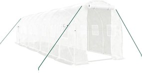 vidaXL fehér acélvázas melegház 16 m² 8 x 2 x 2 m
