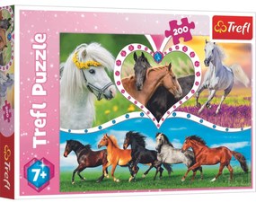Trefl Puzzle, gyönyörű lovak, 200 részes