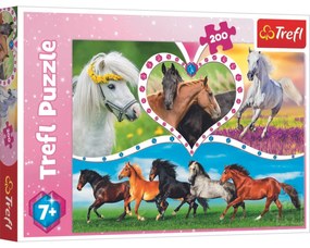 Trefl Puzzle, gyönyörű lovak, 200 részes