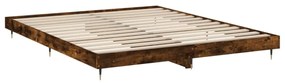 füstös tölgy színű szerelt fa ágykeret matrac nélkül 120x200 cm